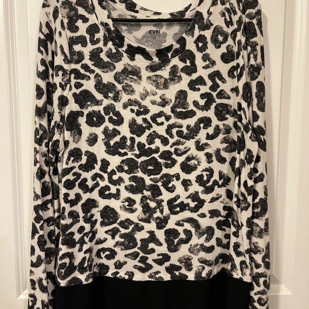 Evri black and white cheetah sweater